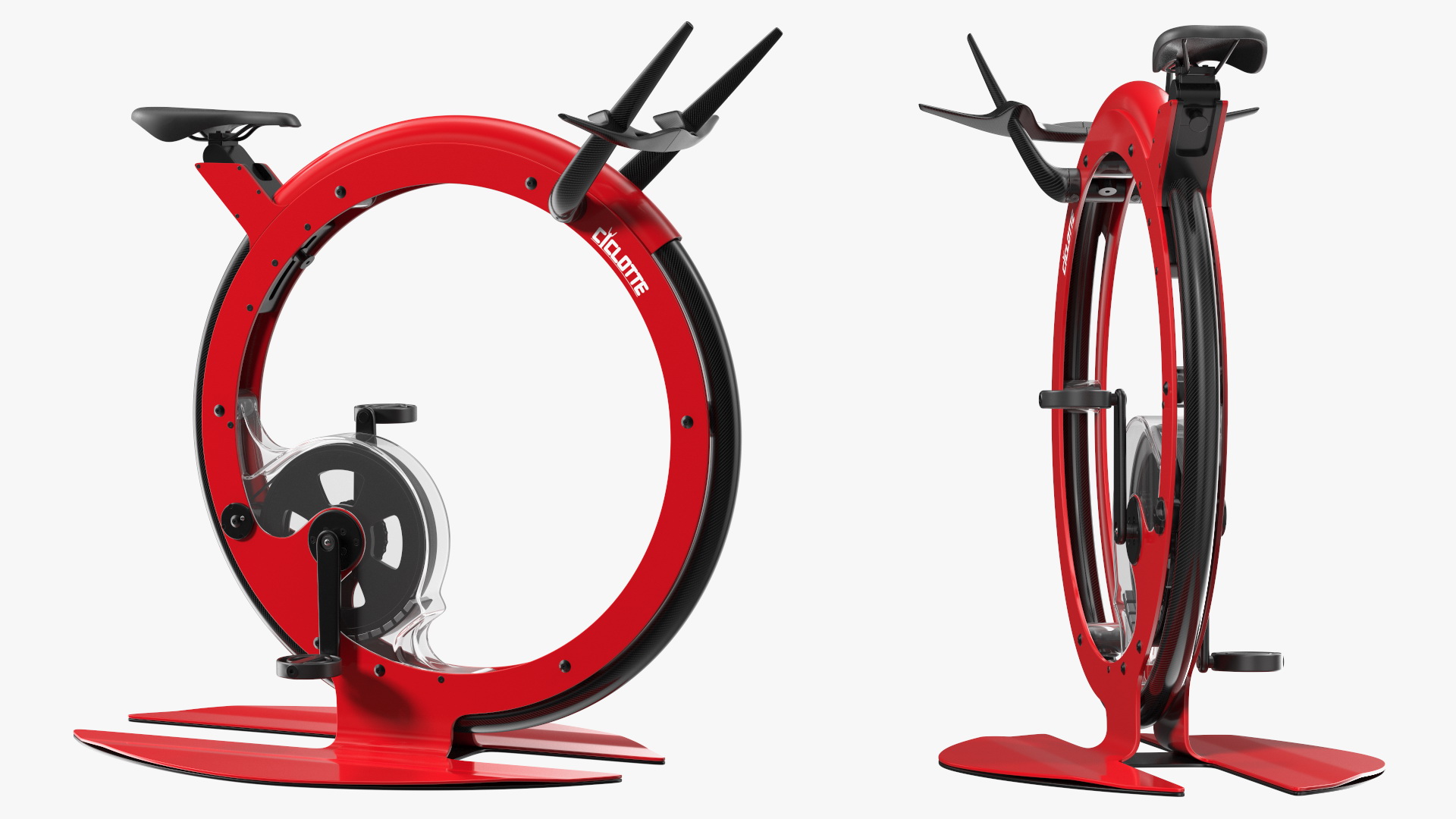 3D model Ciclotte Unicycle Exercise Bike Red