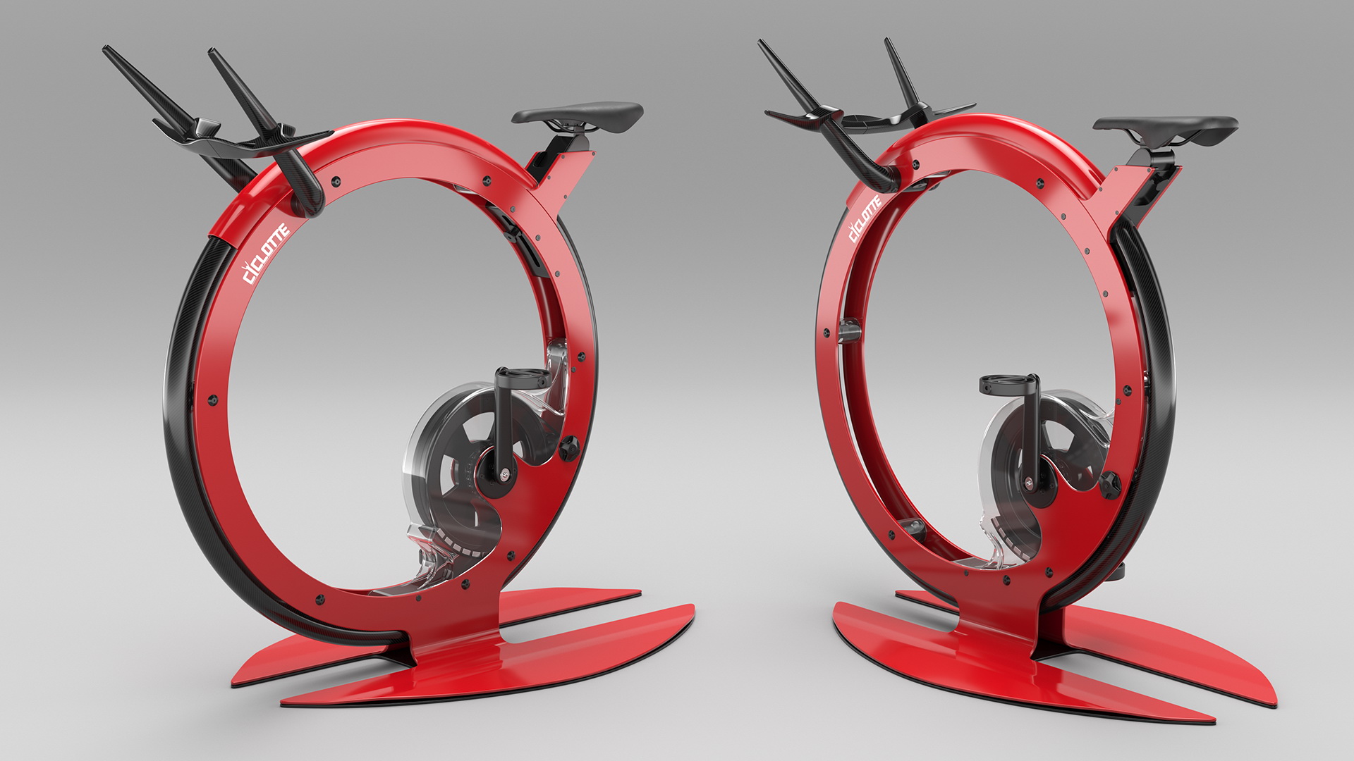 3D model Ciclotte Unicycle Exercise Bike Red