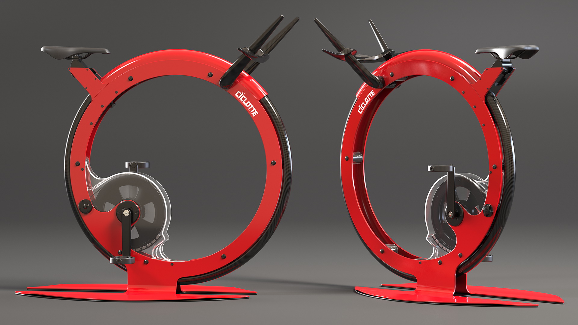 3D model Ciclotte Unicycle Exercise Bike Red