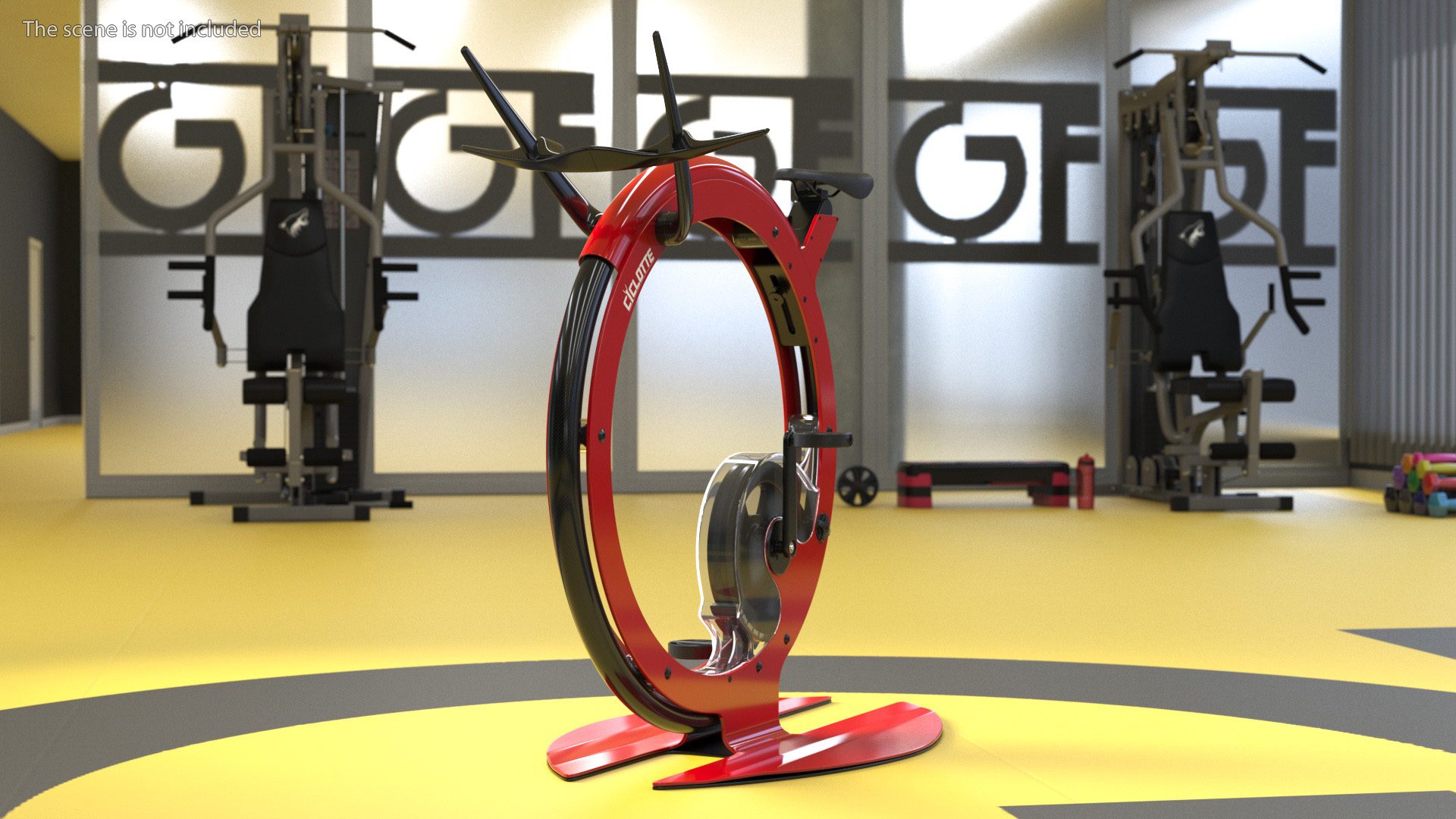 3D model Ciclotte Unicycle Exercise Bike Red