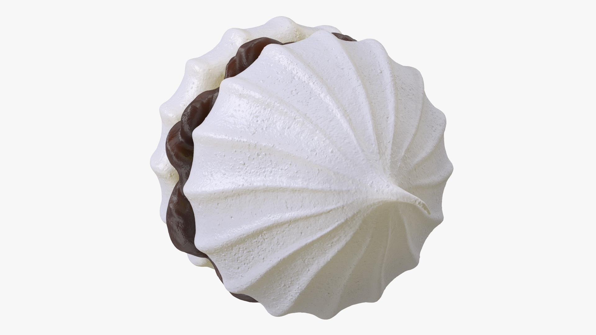 Meringue White with Chocolate Filling 3D