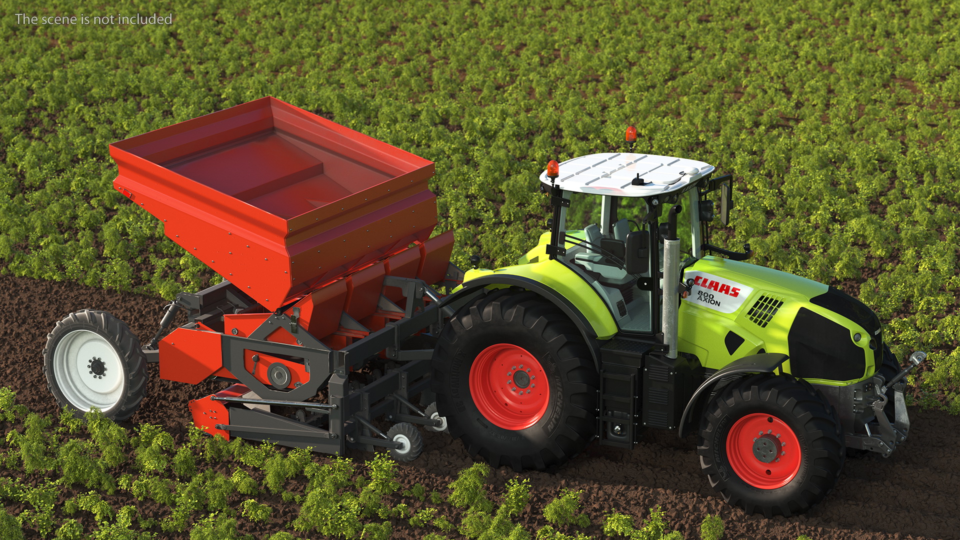 3D Axion Tractor With Potato Planter model