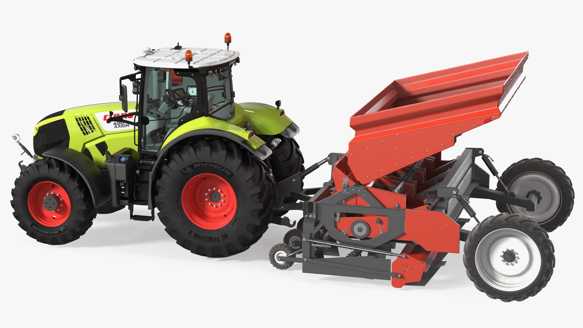 3D Axion Tractor With Potato Planter model