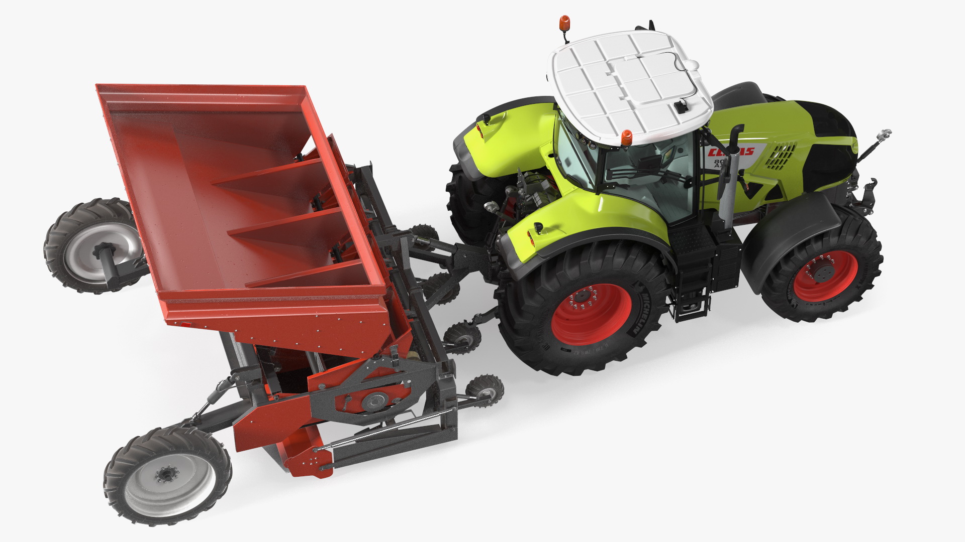 3D Axion Tractor With Potato Planter model