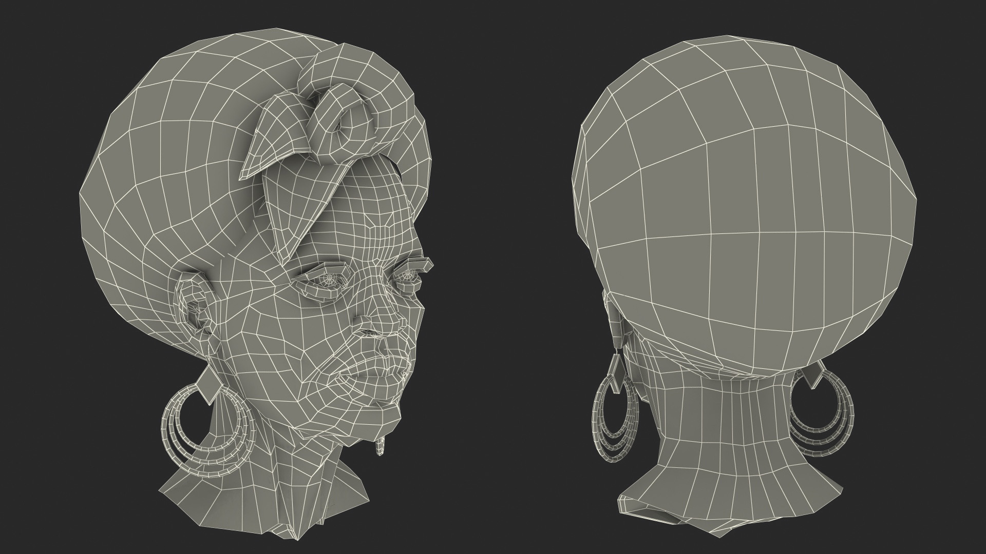 3D African Women Head model