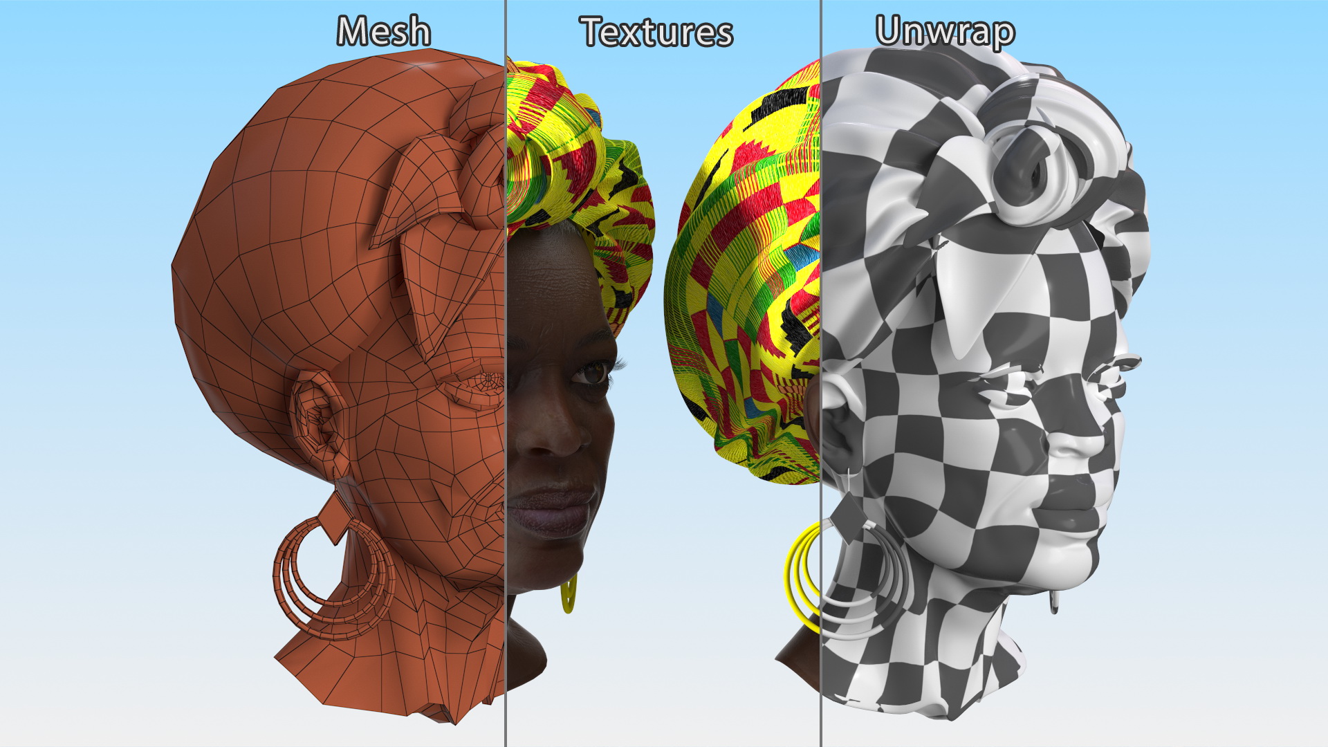 3D African Women Head model