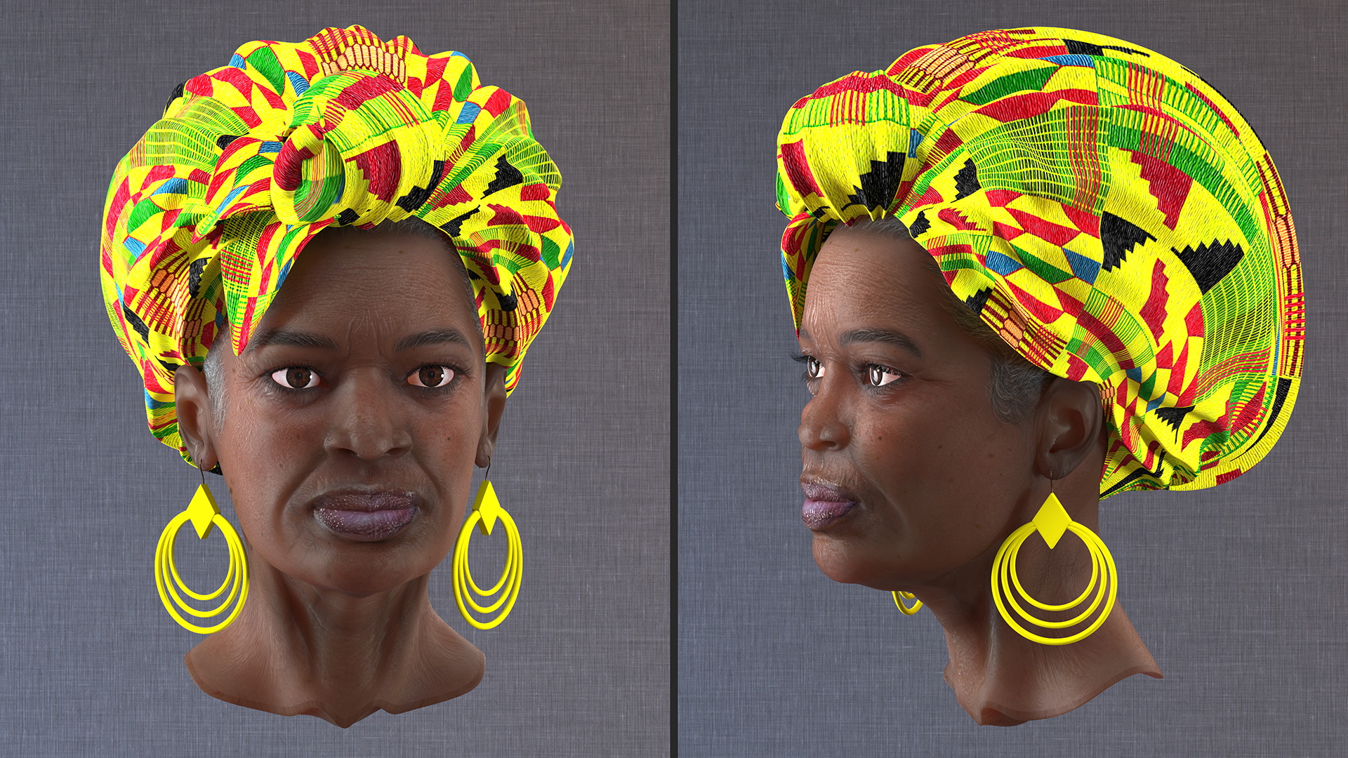 3D African Women Head model