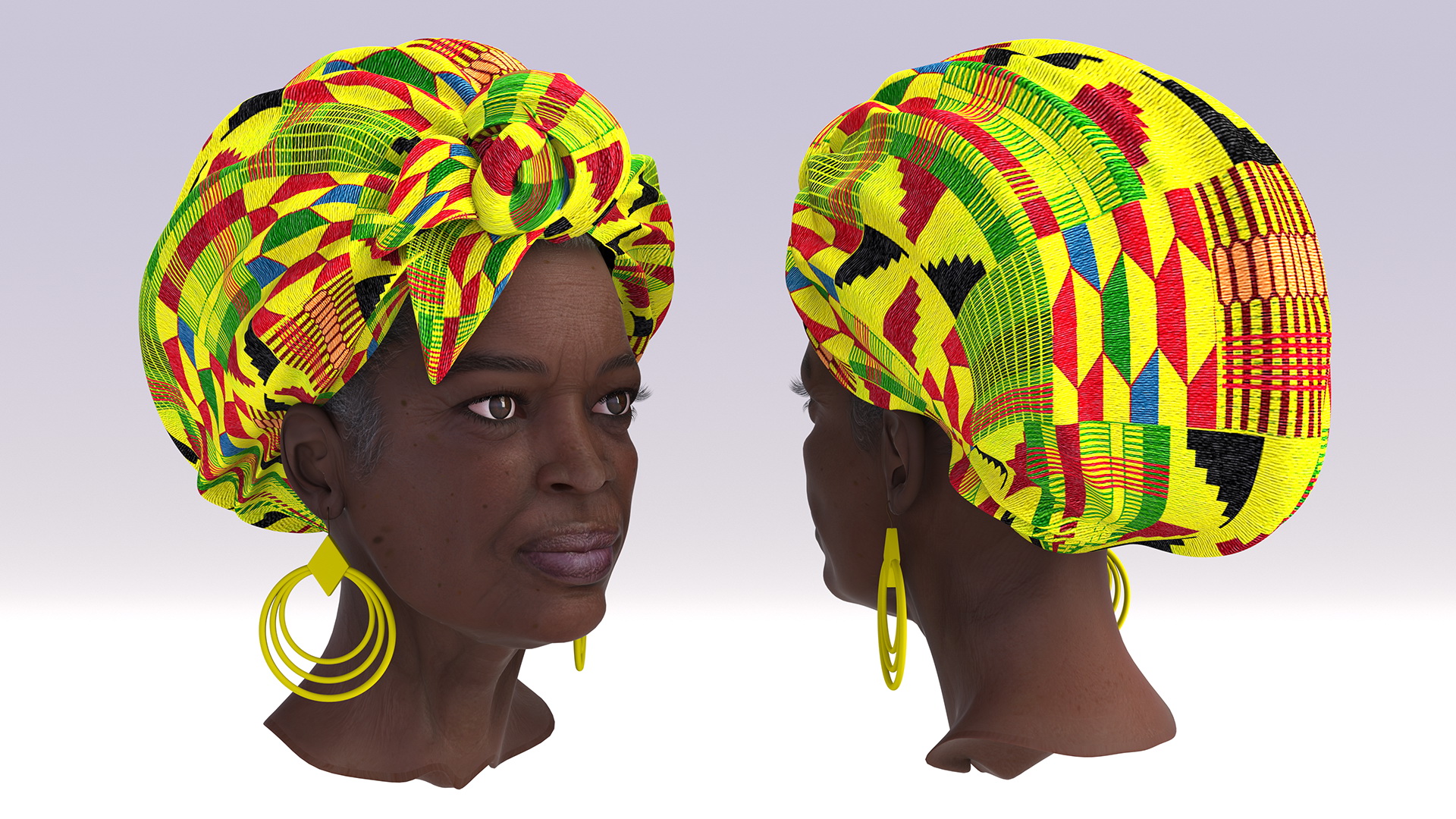 3D African Women Head model