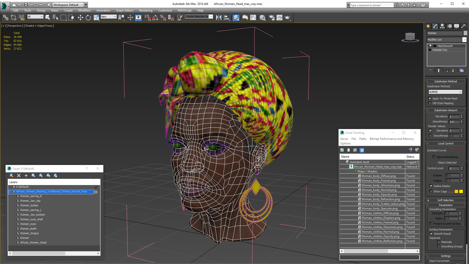 3D African Women Head model