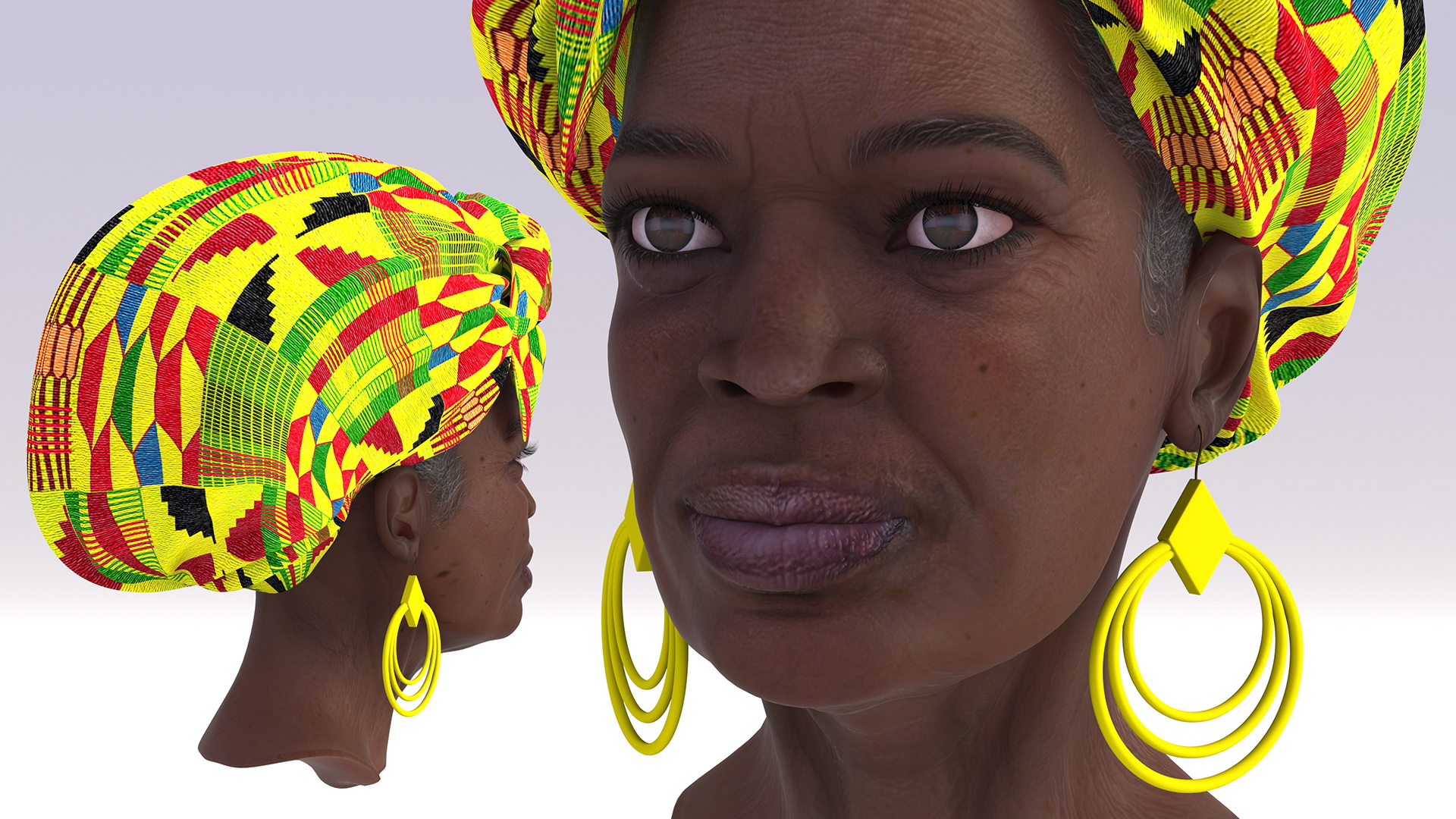 3D African Women Head model