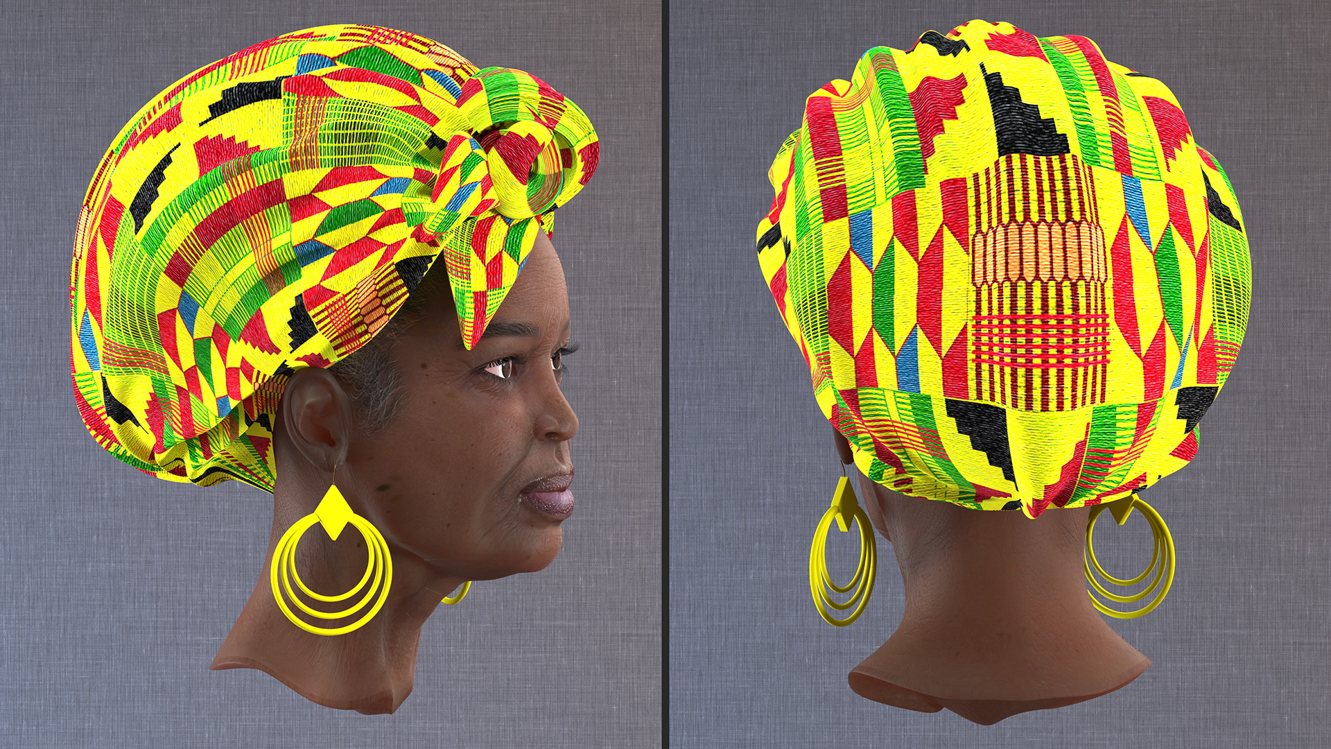 3D African Women Head model