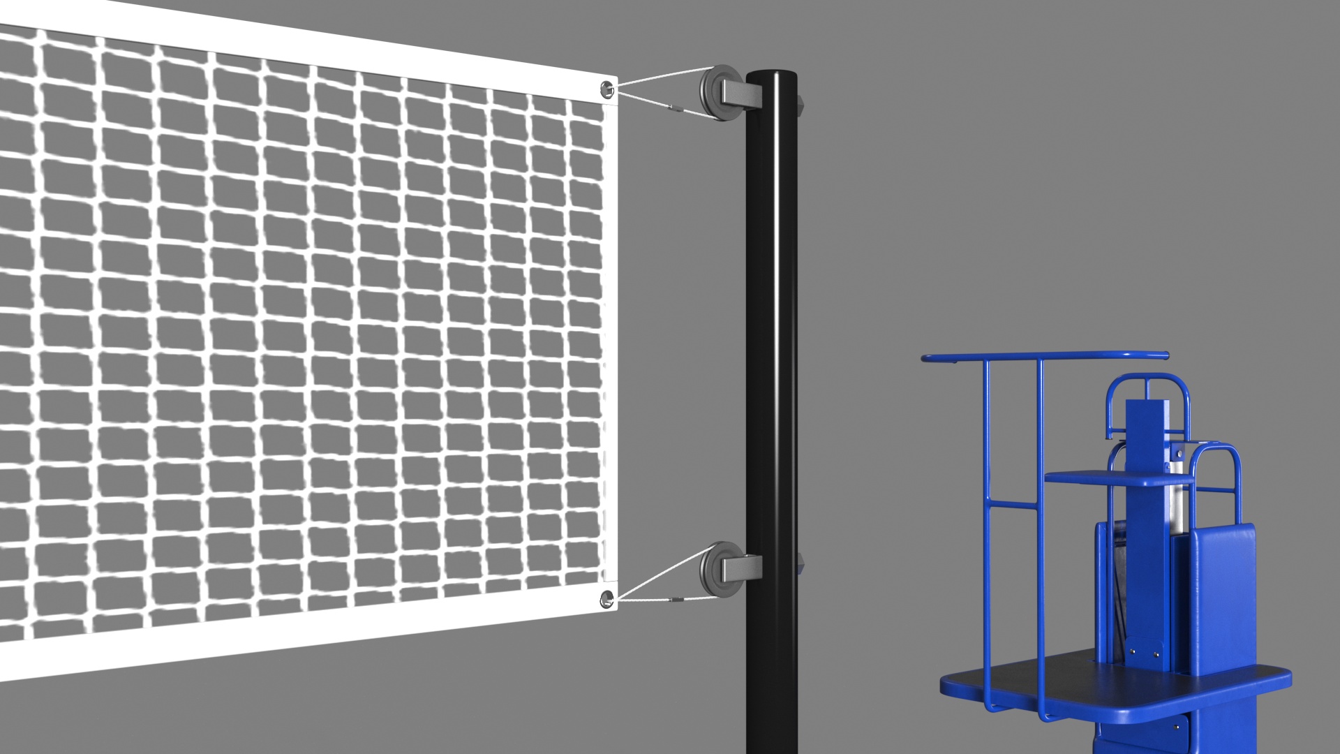 Volleyball Grid with Referee Tower 3D model