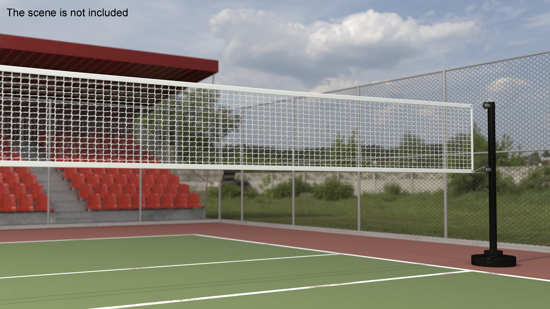 Volleyball Grid with Referee Tower 3D model