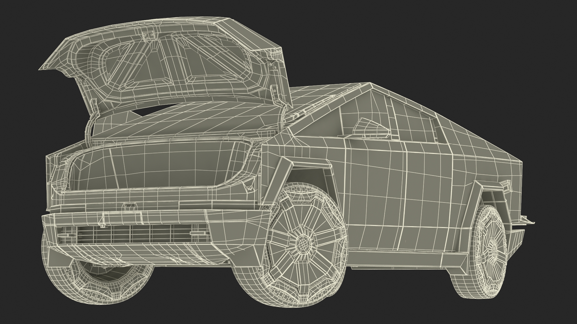 2024 Tesla Cybertruck Rigged for Maya 3D