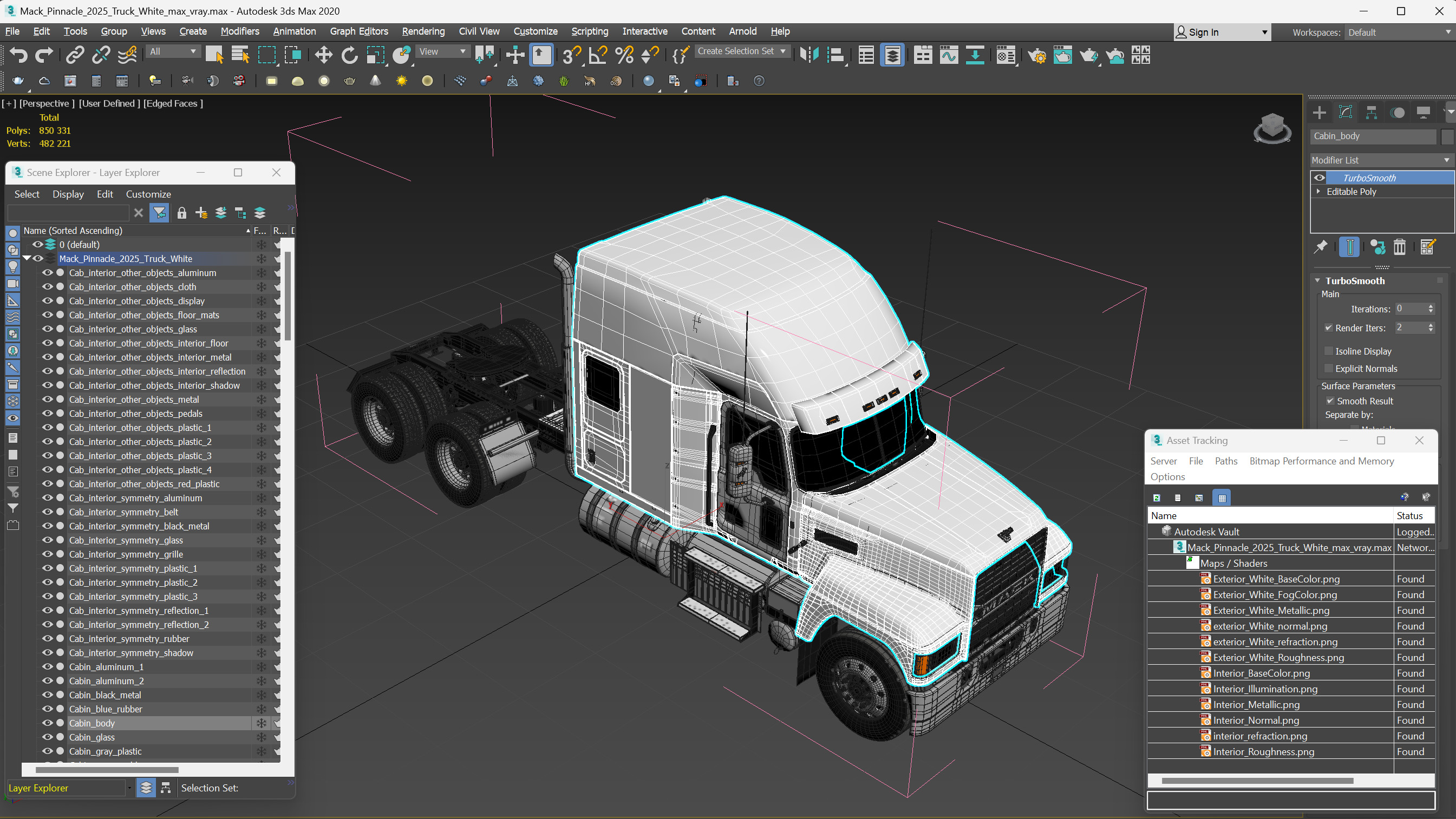 3D model Mack Pinnacle 2025 Truck White