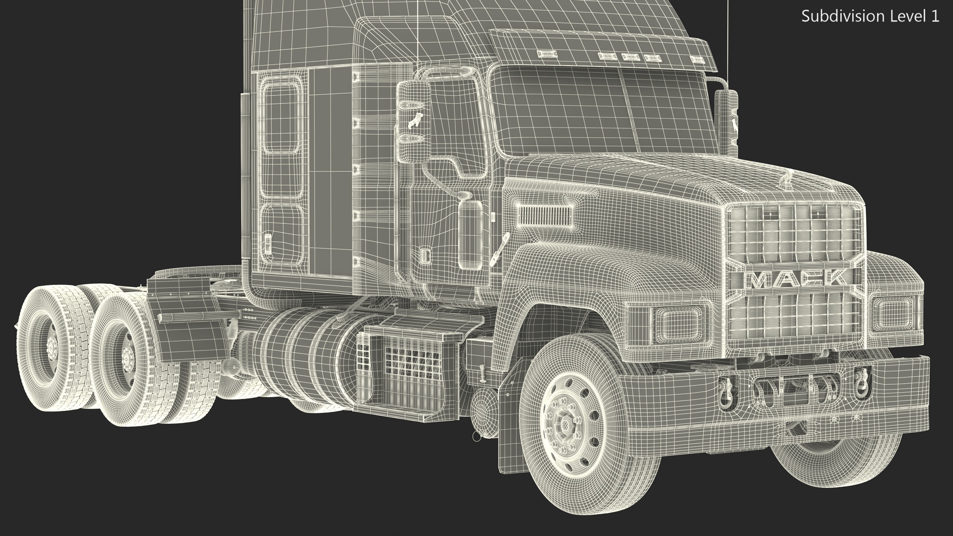 3D model Mack Pinnacle 2025 Truck White