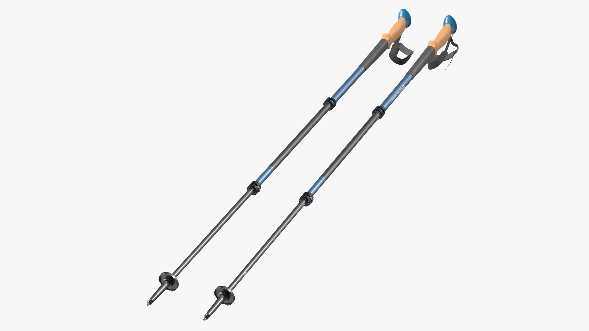 3D model Blue Black Diamond Carbon Trekking-Poles