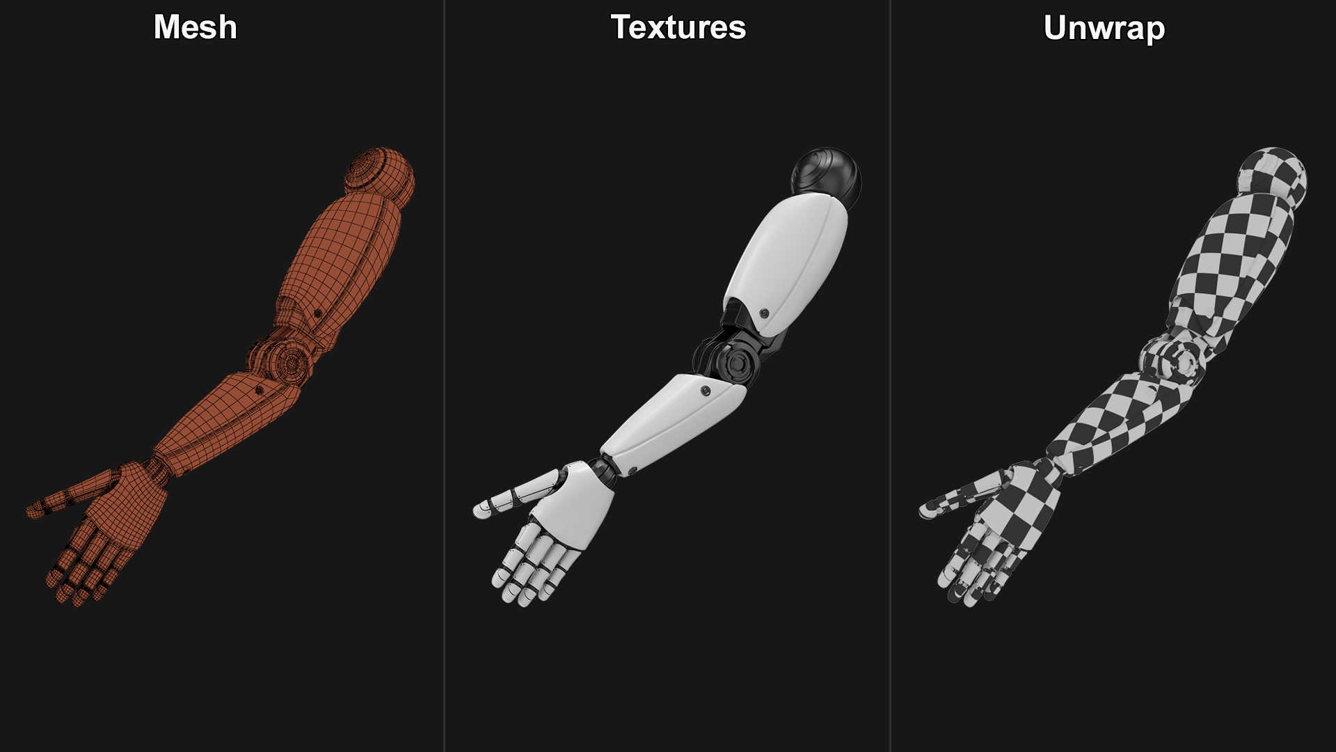 Futuristic Humanoid Robot Arm 3D model