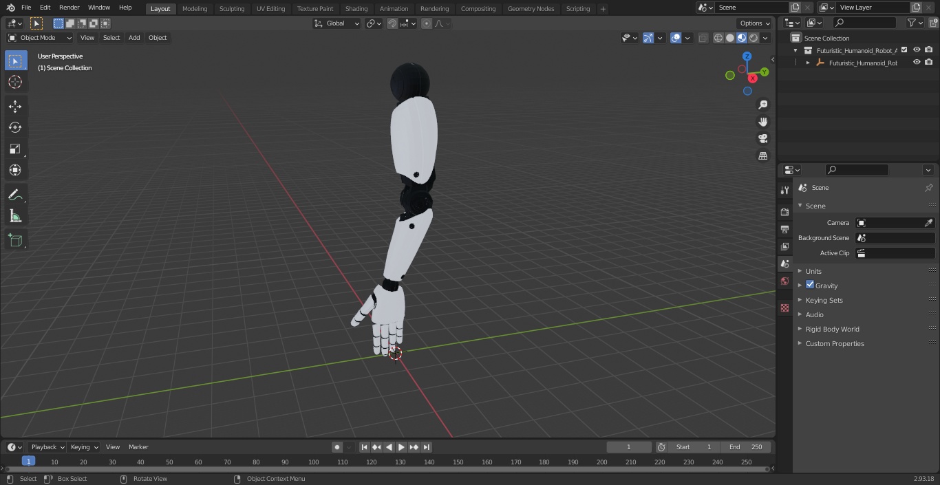 Futuristic Humanoid Robot Arm 3D model