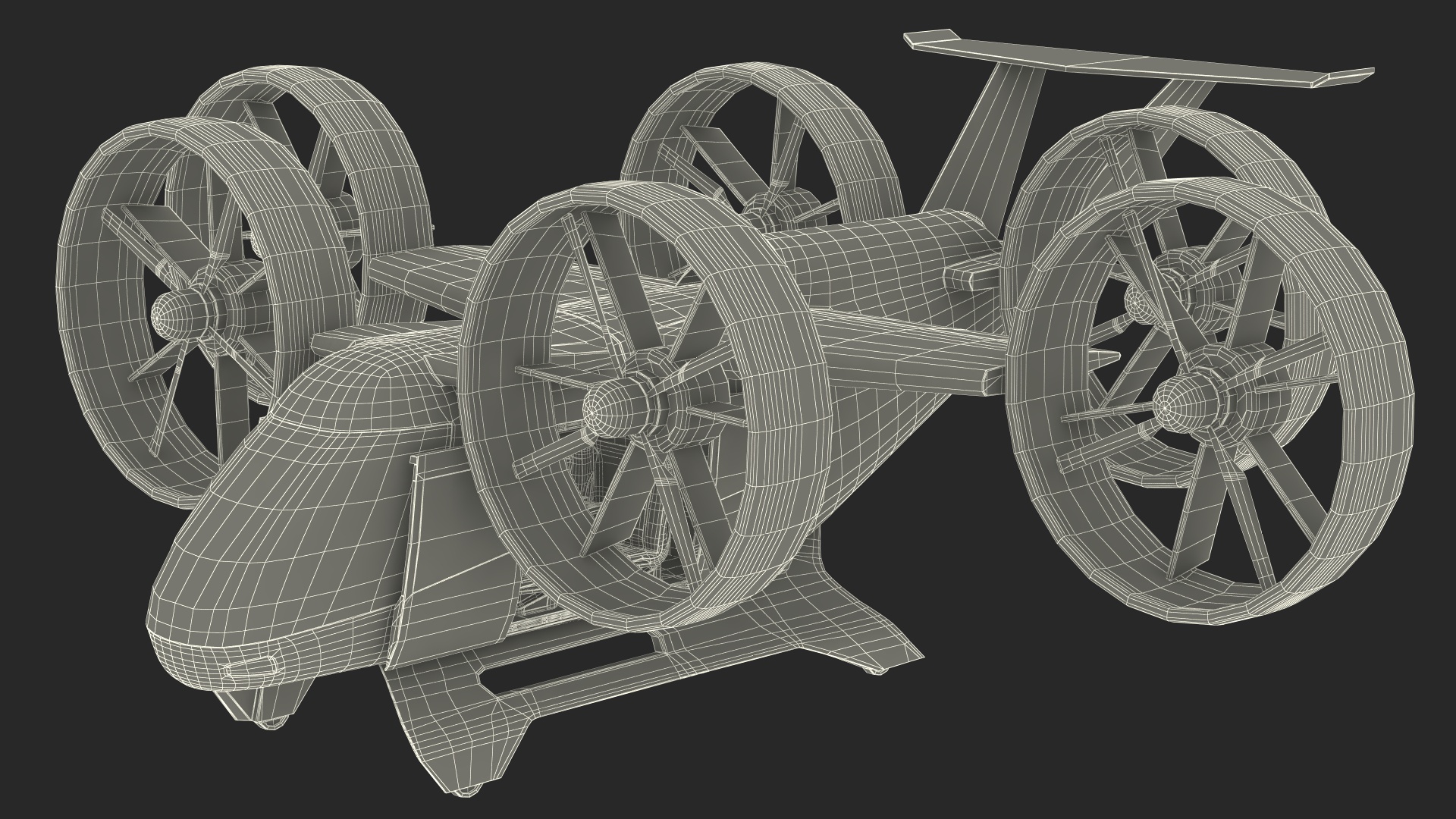 3D Futuristic Flying Taxi Rigged for Maya model