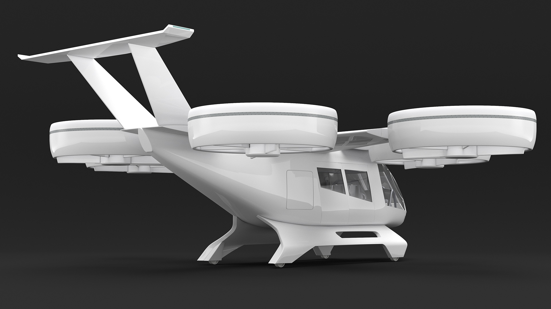 3D Futuristic Flying Taxi Rigged for Maya model