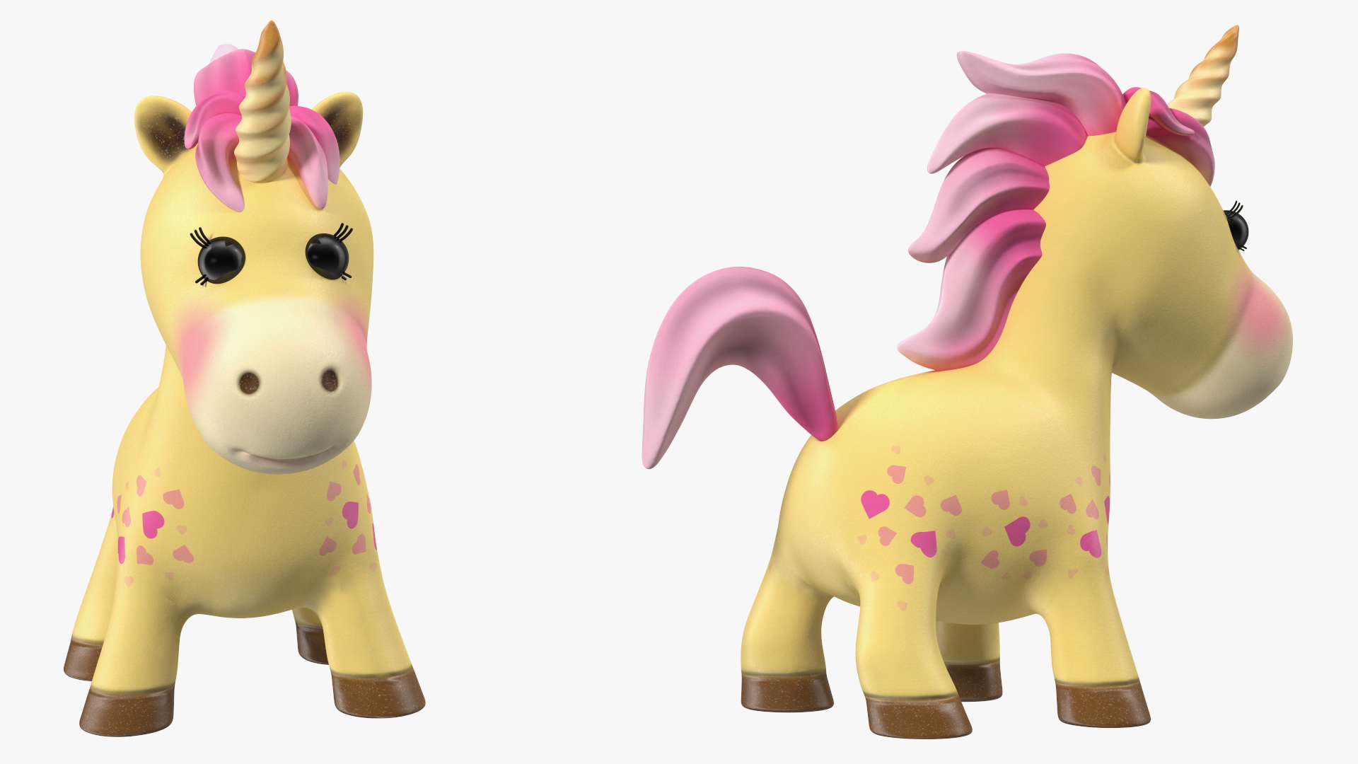 Cartoon Unicorn Set 3D model