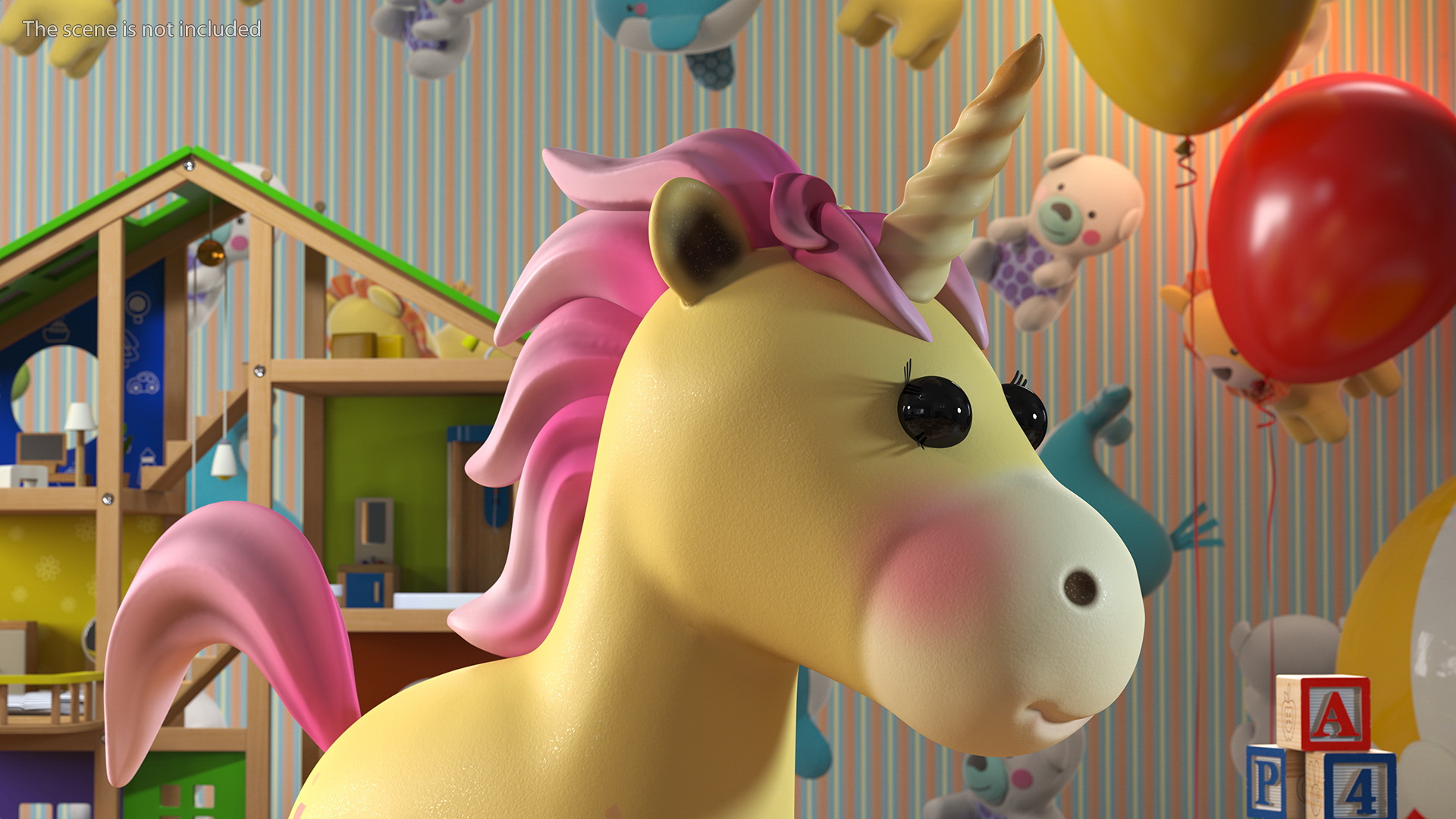 Cartoon Unicorn Set 3D model