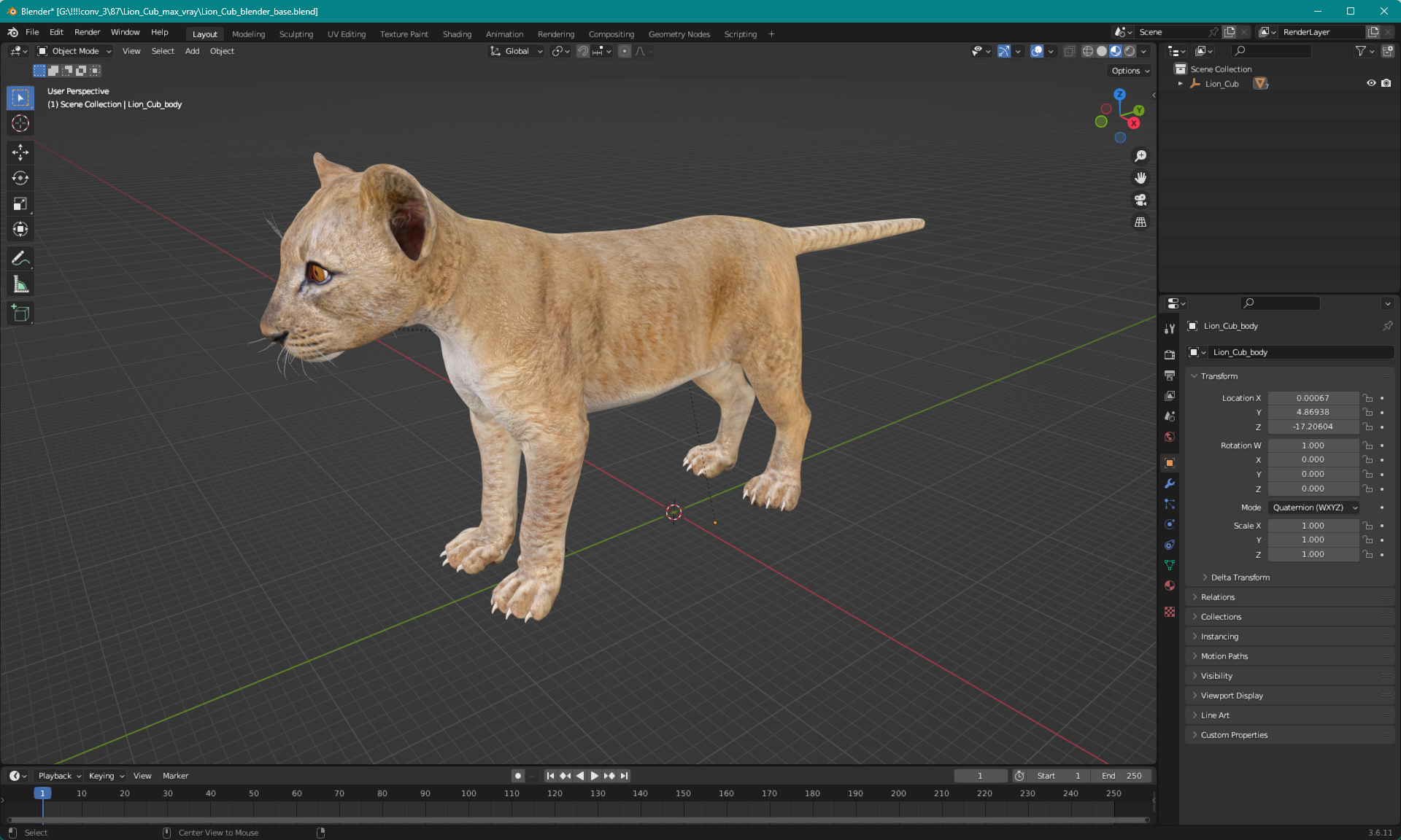 3D model Lion Cub