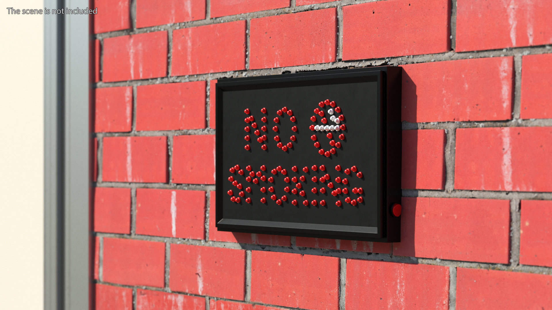 Luminous Red LED Light Sign No Smoking OFF 3D