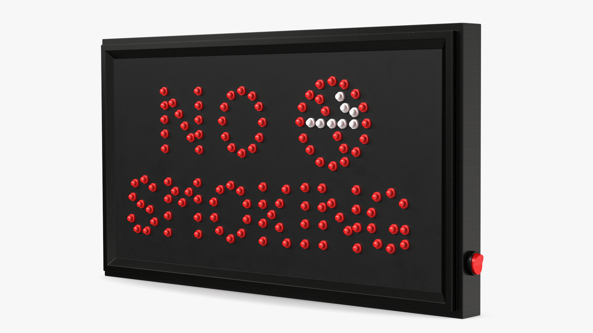 Luminous Red LED Light Sign No Smoking OFF 3D