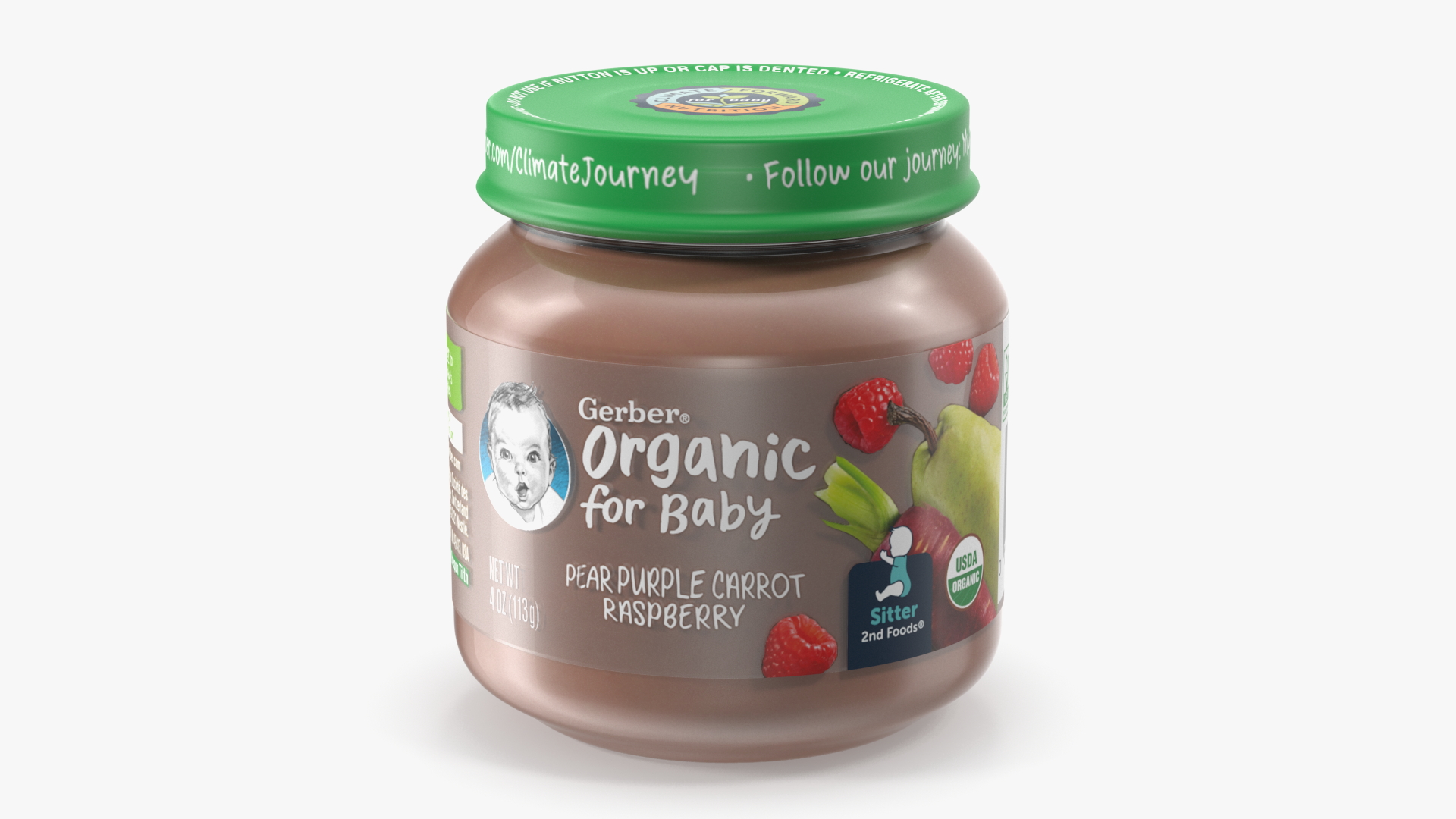 3D model Pear Gerber Baby Food Jar 113g