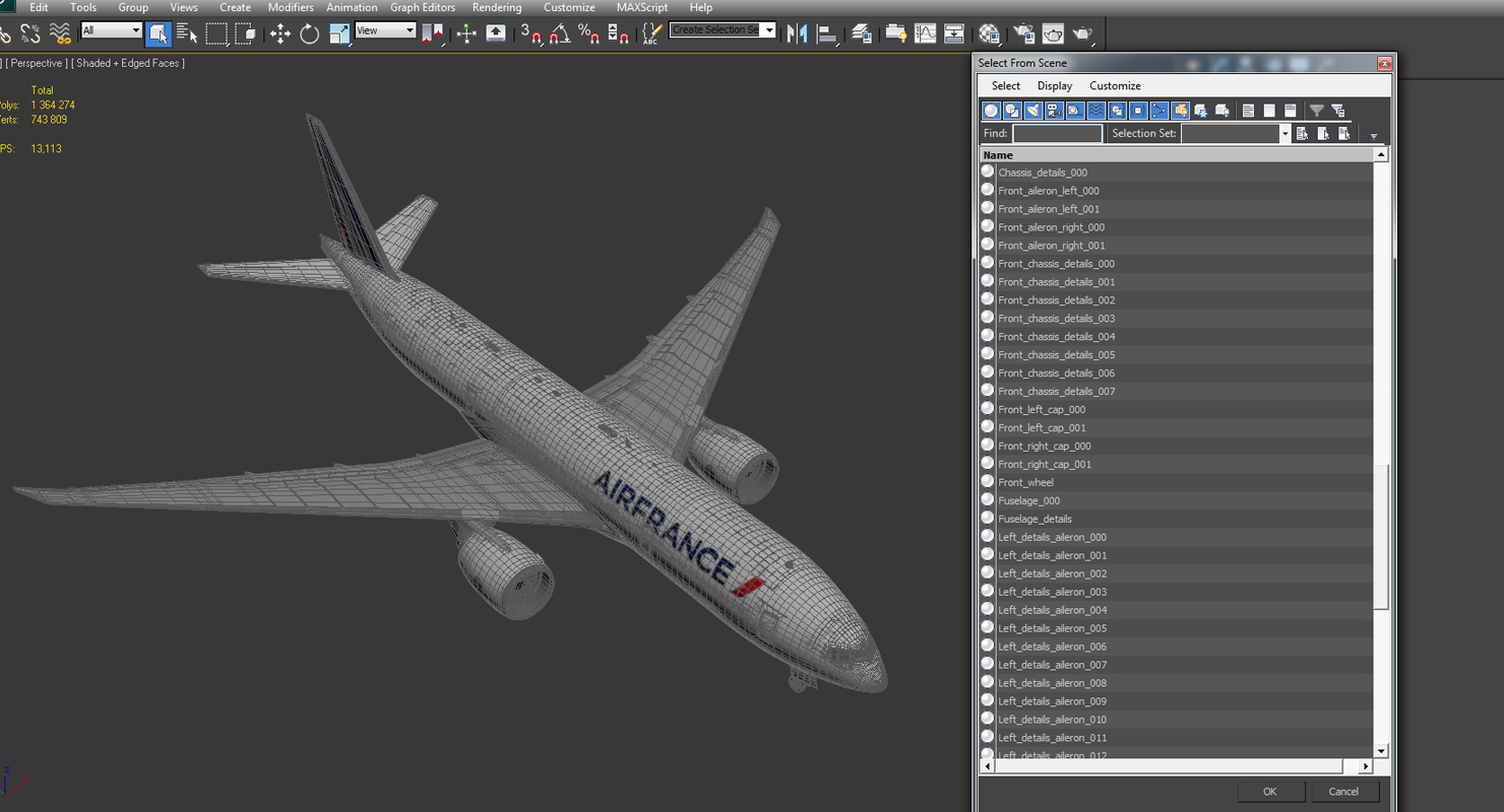 Boeing 777 200LR Air France 3D