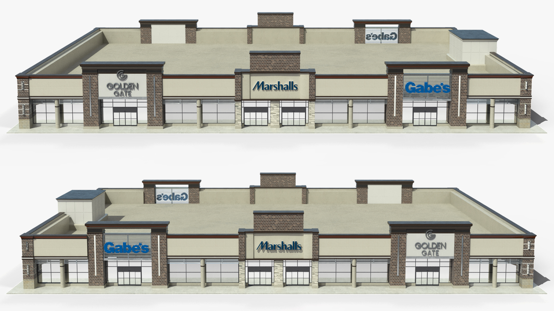 Strip Mall Building 3D model