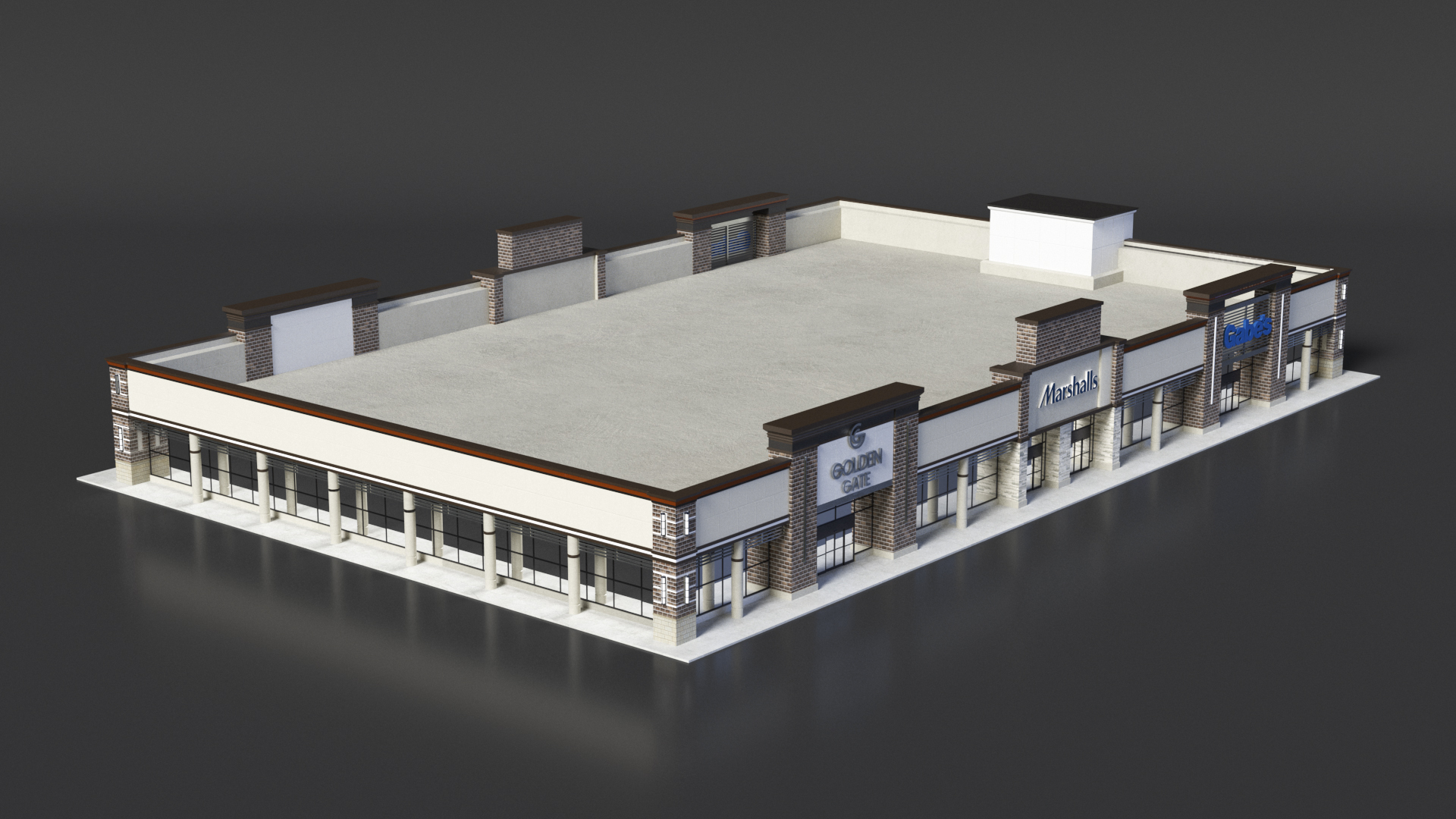 Strip Mall Building 3D model