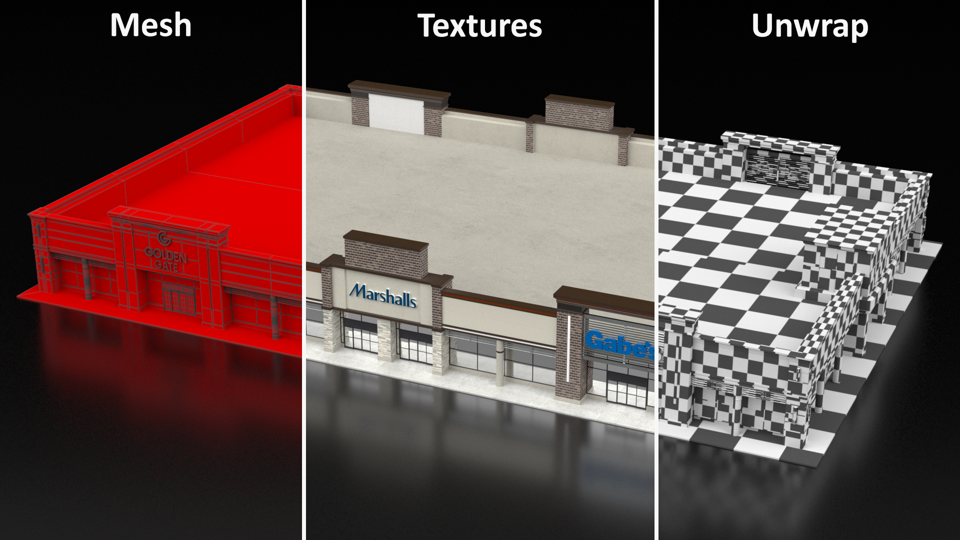 Strip Mall Building 3D model