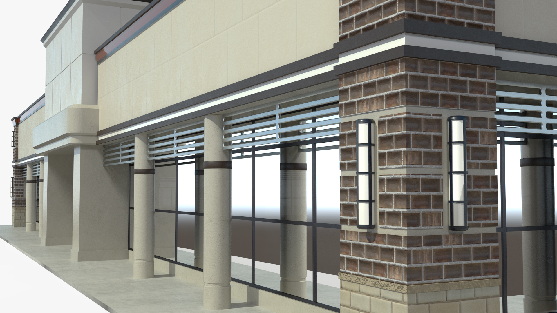 Strip Mall Building 3D model