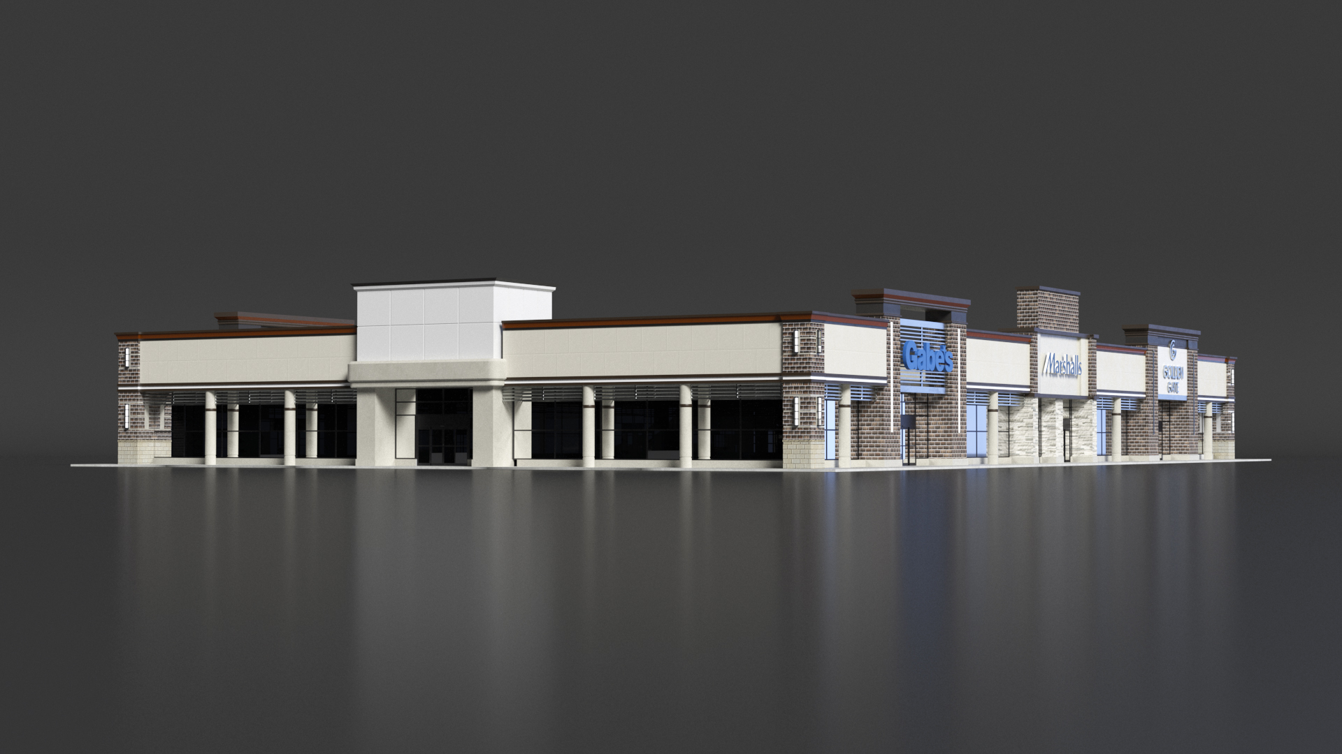 Strip Mall Building 3D model