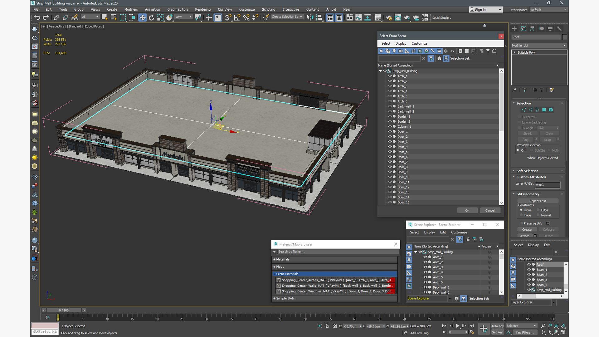 Strip Mall Building 3D model