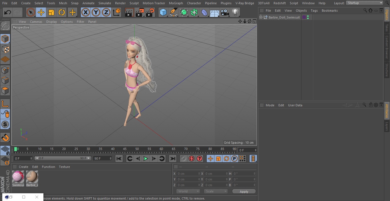 3D model Barbie Doll Swimsuit