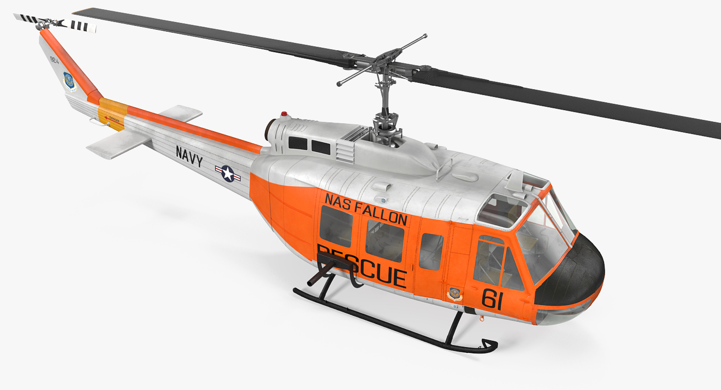 3D US Navy Bell UH 1 Iroquois Rescue model