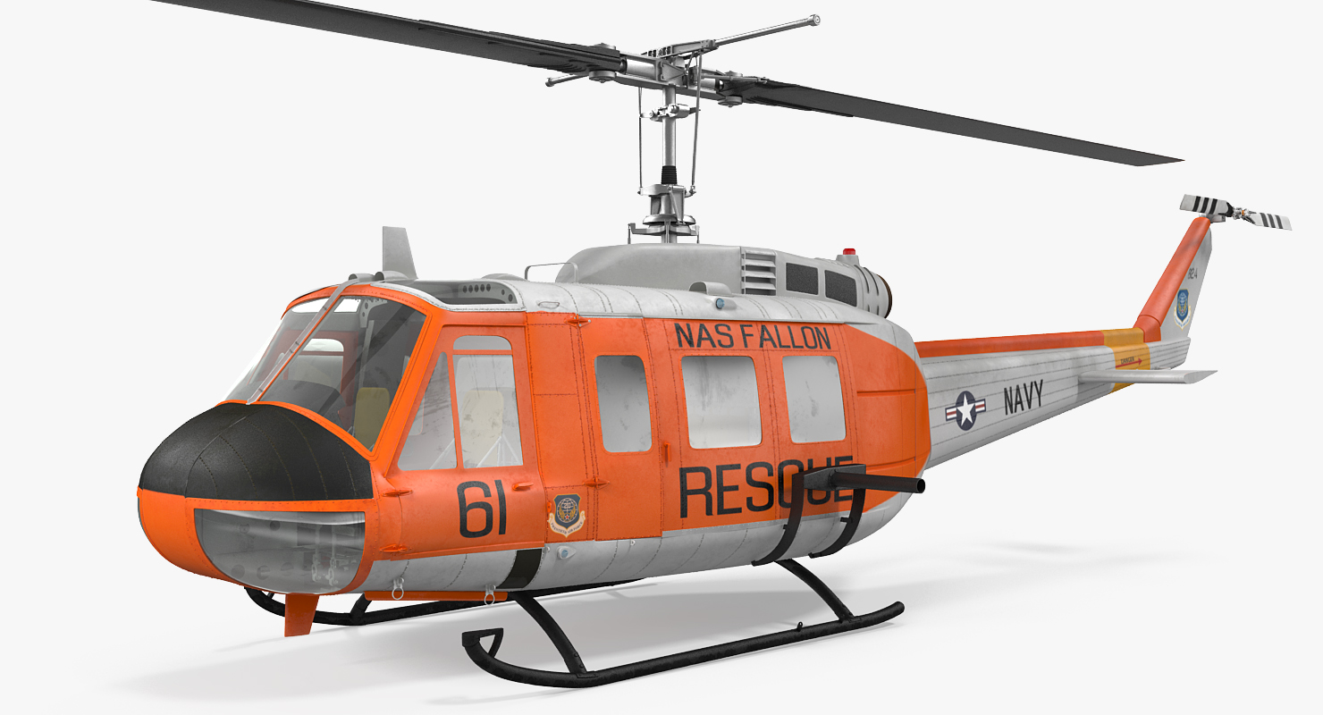 3D US Navy Bell UH 1 Iroquois Rescue model