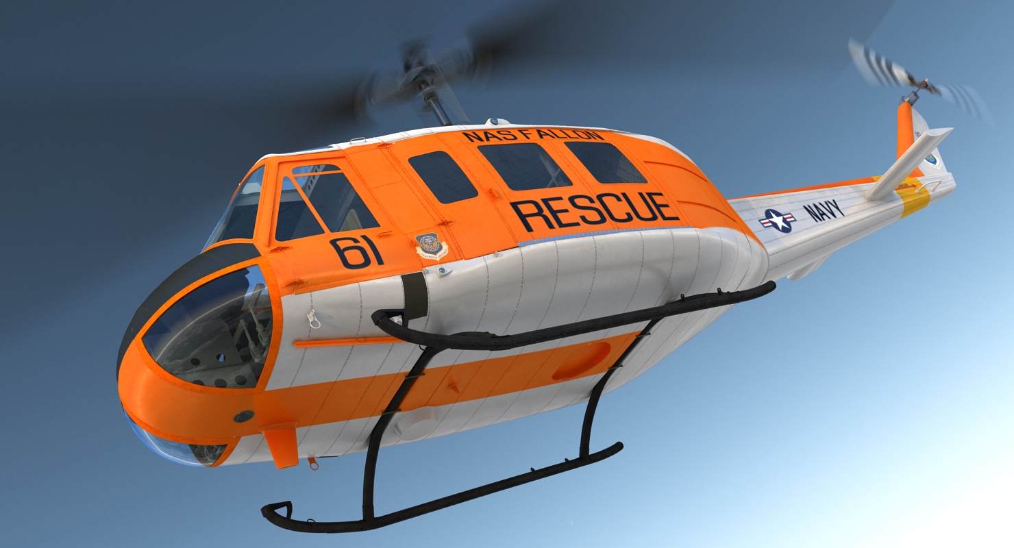 3D US Navy Bell UH 1 Iroquois Rescue model