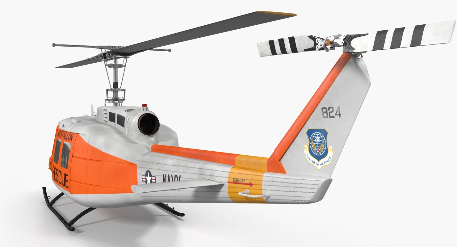 3D US Navy Bell UH 1 Iroquois Rescue model