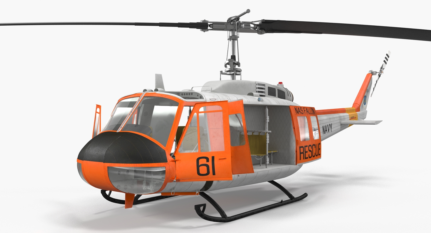 3D US Navy Bell UH 1 Iroquois Rescue model