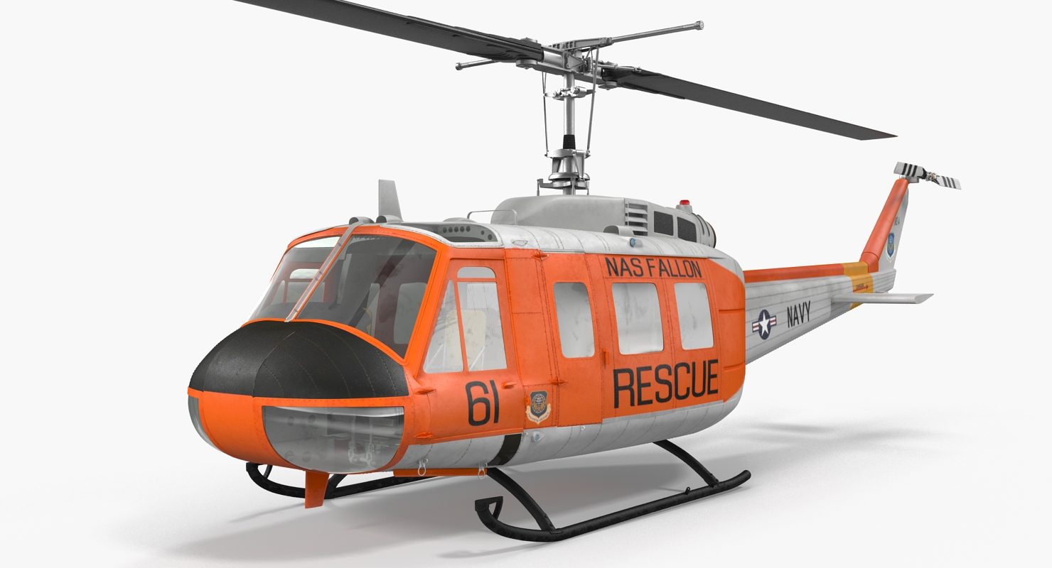 3D US Navy Bell UH 1 Iroquois Rescue model