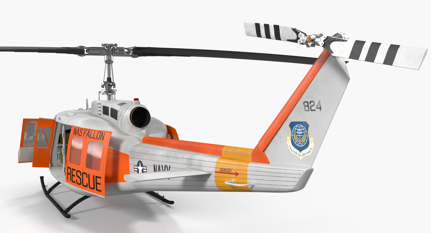 3D US Navy Bell UH 1 Iroquois Rescue model