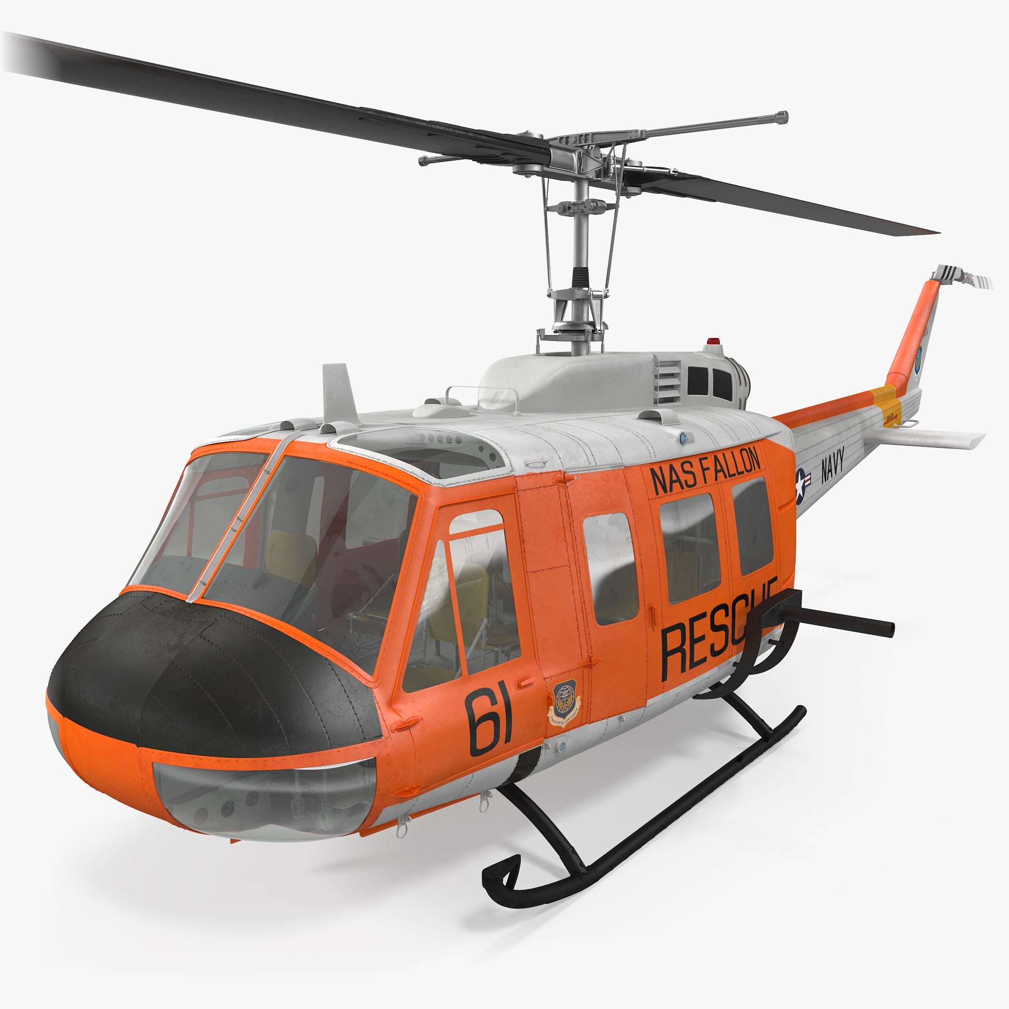 3D US Navy Bell UH 1 Iroquois Rescue model