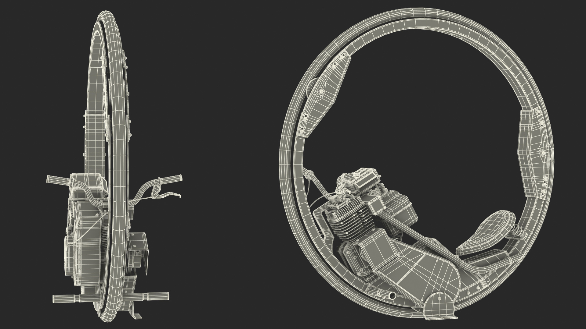 3D McLean Monocycle Rigged model