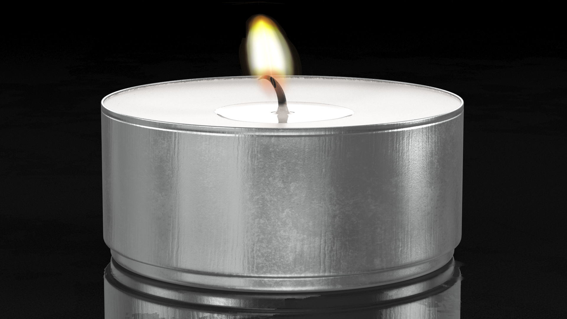 3D model Lit Tea Light Candle