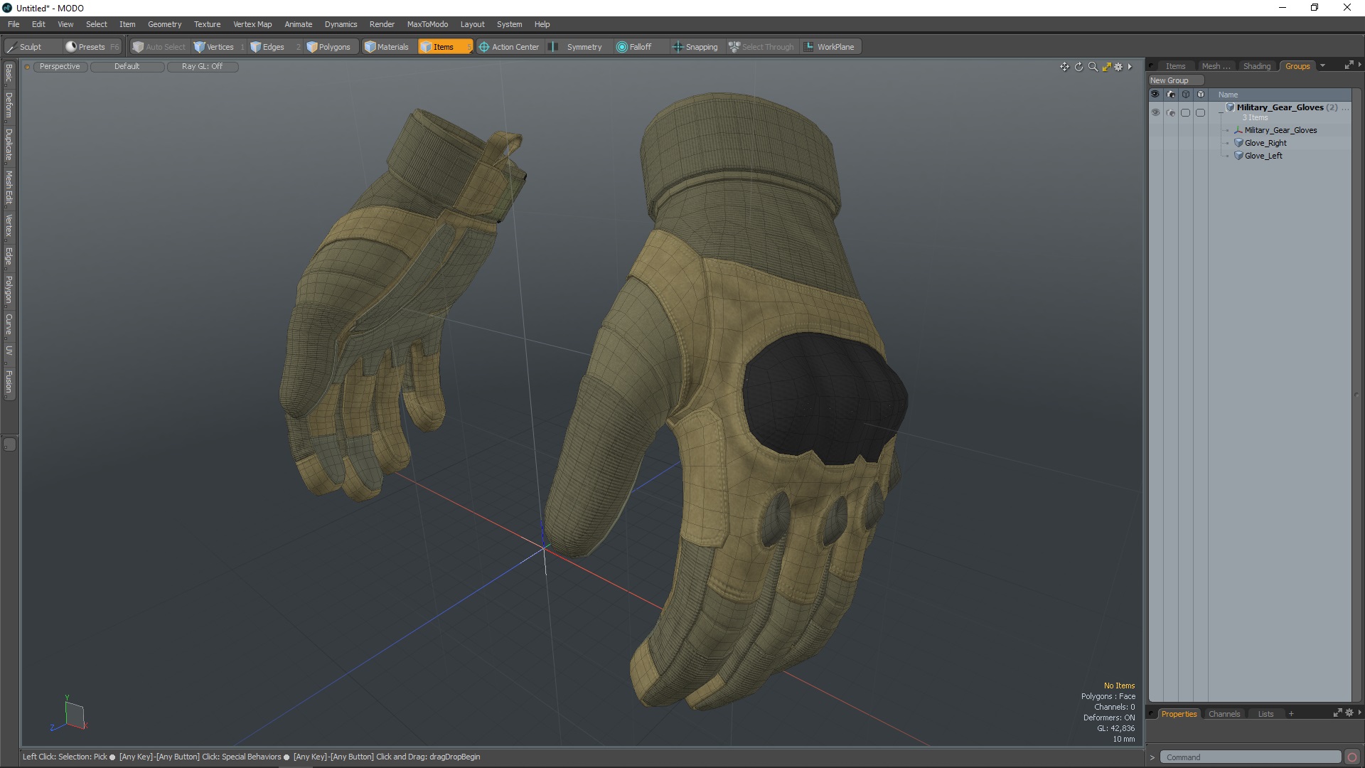 3D model Military Gear Gloves